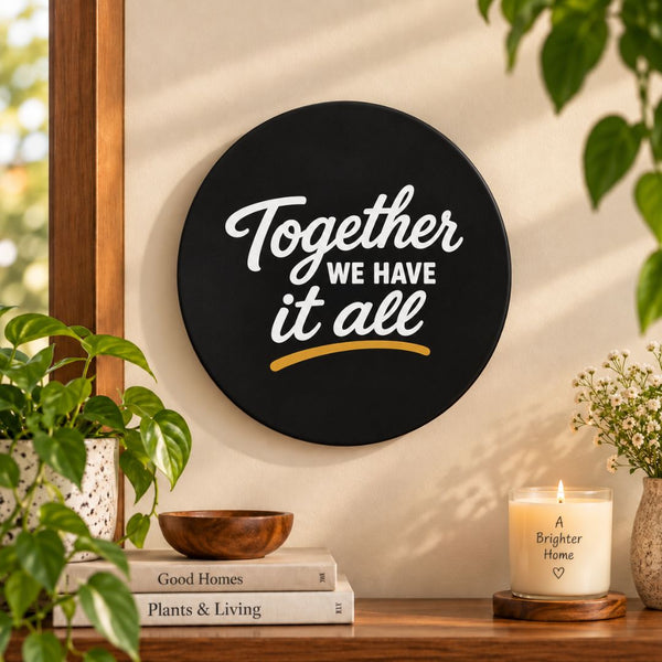 Together We Have it All | Cup Planters & Black Wall Plate Combo