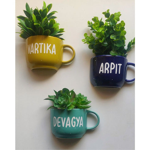 Customised Ceramic Wall Planter | Table Accessories | Personalised Gift | Home Decor