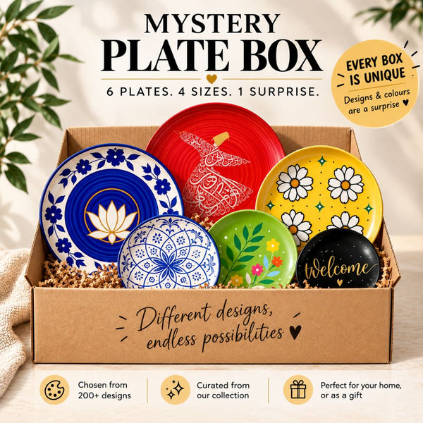 The Mystery Plate Box - Set of 6 Wall Plates 🌈