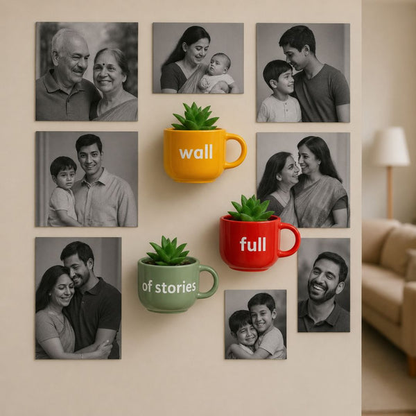 Wall Full of Stories | Painted Ceramic Wall Planter | Table Accessory | Personalised Gift | Home Decor