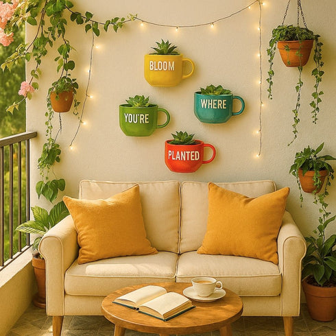 Bloom where you're Planted | Ceramic Wall Planters | Table Accessories | Personalised Gift | Home Decor