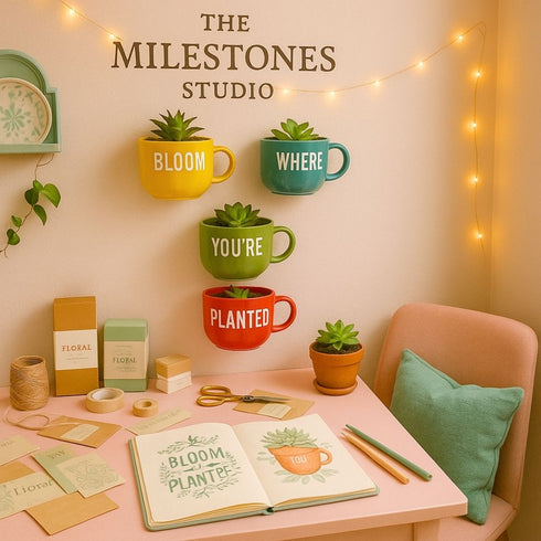 Bloom where you're Planted | Ceramic Wall Planters | Table Accessories | Personalised Gift | Home Decor