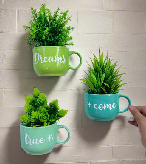 Dreams Come True | Ceramic Wall Planter | Table Accessory | Personalised Gift | Home Decor