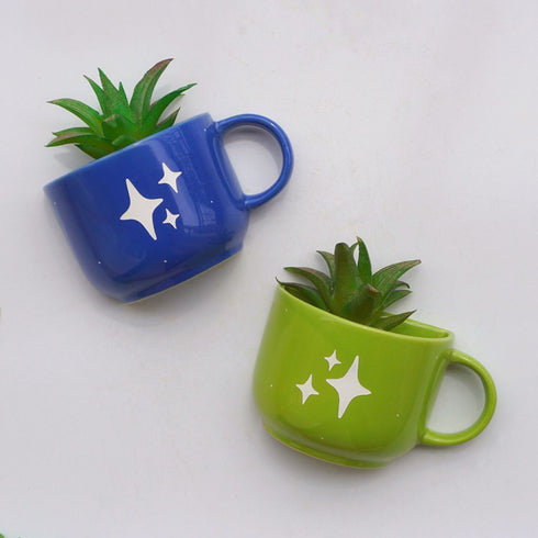 Glitter Planters on Wall | Cup Planters on Table | Gift Planters | Home Decor