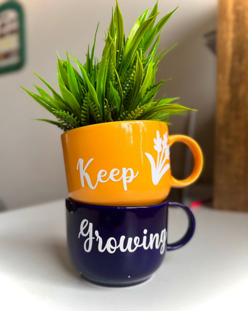 Keep Growing | Cup Planters | Home Decor | Quirky Gifts