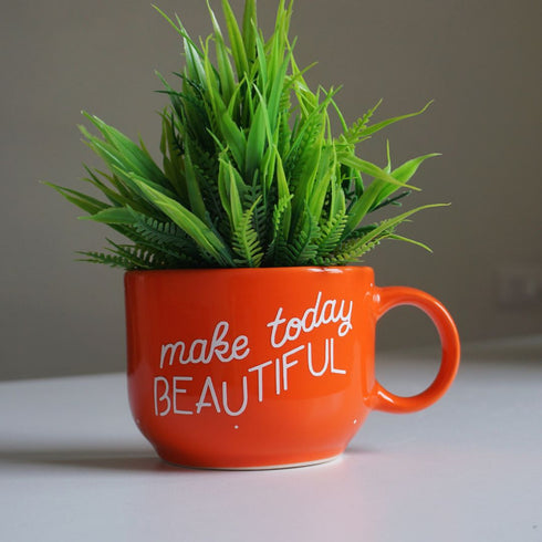 Make Today Great | Ceramic Wall Planter | Table Accessory | Personalised Gift | Home Decor