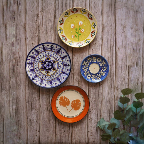 Patterns, Leaves & Flowers | Wall Plate Set | Home Decor & Gift