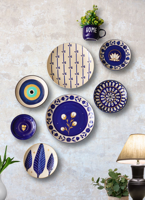 Blue-ti-Phool Wall Plate | Home Decor and Gift