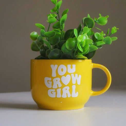 You Grow Girl | Ceramic Wall Planter | Table Accessory | Personalised Gift | Home Decor