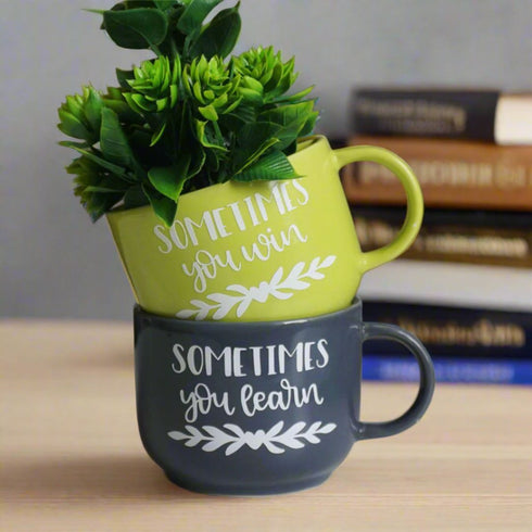 Plant Positive Vibes | Cup Planters with Quotes Collection | Ceramic House Warming Gift | Home Wall Decor