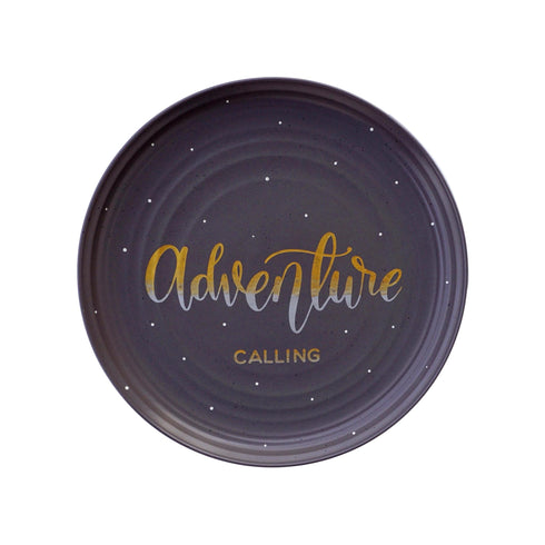 Wall Plate - Adventure Calling - Matt Grey Gold + Silver - Home/Office Decor - Personalised Gifting - Buy Online - Free India Shipping