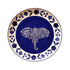 Wall Plate - Elephant Mandala - Royal Blue with Floral Border - Spiritual Home Decor - House Warming or Grihapravesh Gift - Free Shipping
