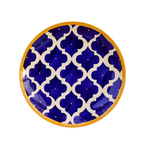 Wall Plate - Moroccan Design - Blue and Yellow - Home Decor - Office Accessory - Wall Background - Personalised Gifting - Buy Online - Free Shipping