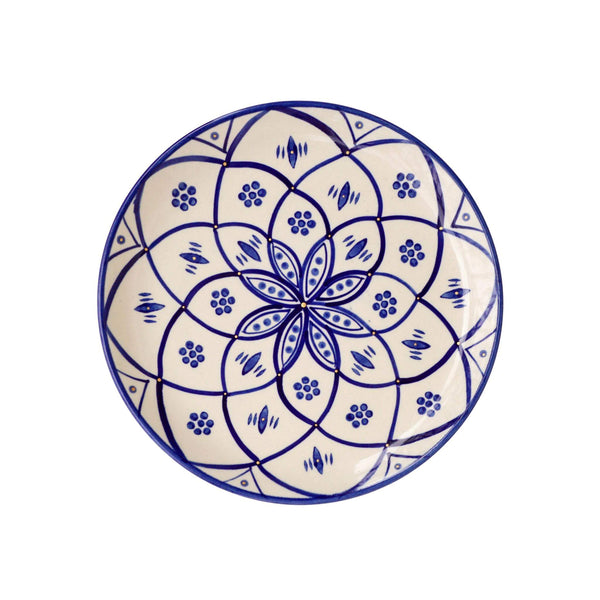 Wall Plate - Blue Pottery - With Gold detailing - Home Decor - Wall Decor - Spiritual Feel Good Gift - All India Free Shipping - Buy Online - Medium size