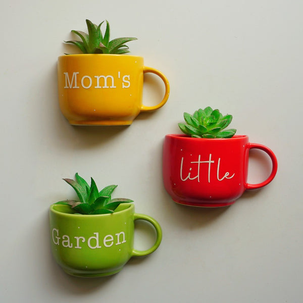 Mom's Little Garden | Ceramic Wall Planter | Table Accessory | Personalised Gift | Home Decor