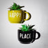 Happy Place Cup Planters - Mug Planters - Wall Planters - Wall Garden Decor - Balcony Decor - Succulent Planter - Small Pot - Indoor Plants Decor - Plant Lover Gifts - Buy Online India - Free Shipping