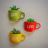 Hope Faith Love - Cup Planter Set - Mug Planters - Wall Garden Decor - Balcony Decor - Small Planters - Small Pot - Plant Lover Gift - Buy Online India - Free Shipping