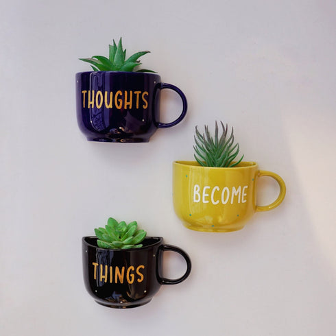 Wall Decor - Home Decor - Wall Vase - Wall Pocket - Thoughts Become Things - Office Accessories - Home Office Decor - Personalised Gift - Buy Online India - Free Shipping