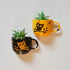 Black and Yellow Owl Cup Planters - Mug Planters - Wall Planter Set - Garden Wall Decor - Balcony Decor - Succulent Planters - Small Ceramic Pots - Plant Lover Gifts - Buy Online India - Free Shipping