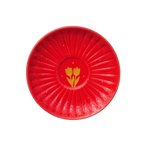 Red Tulip Wall Plate | Small Plates for Wall Decor | Hand Painted Gifts and Wall Art | Buy Online India at The Milestones Studio