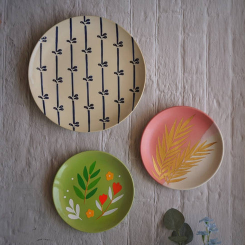 Patterns, Leaves & Flowers | Wall Plate Set | Home Decor & Gift