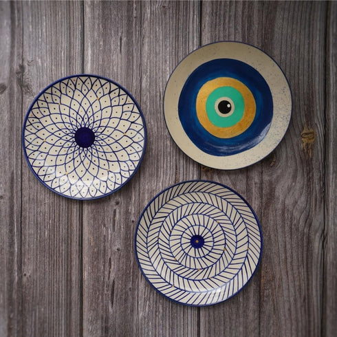 Evil Eye decorative wall plates set of 3- Buy online India at The Milestones Studio. Free Shipping.