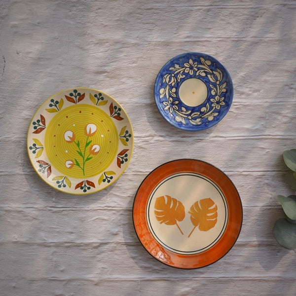 Patterns, Leaves & Flowers | Wall Plate Set | Home Decor & Gift