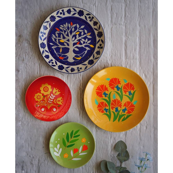 Home Wall Hanging Decor - Tree of Life Wall Plate Set - COlourful Wall PLates - Gifts for families