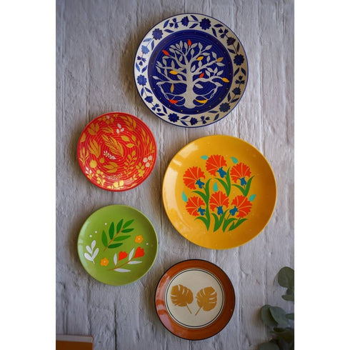 Home Wall Hanging Decor - Tree of Life Wall Plate set of 5 decorative plates - buy online India - Free Shipping