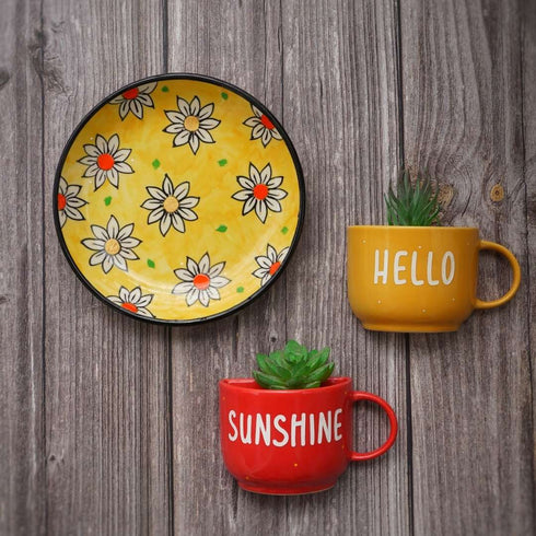 Sunny Blooms Wall Plate | Home Decor and Hand Painted Gift