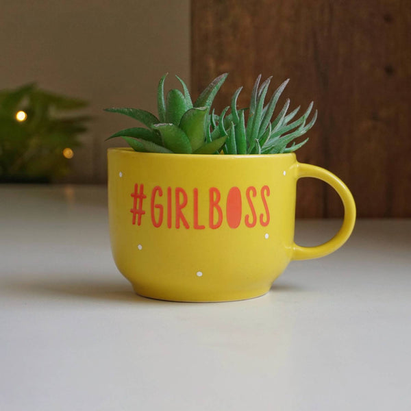 Girl Boss | Ceramic Wall Planter | Table Accessory | Personalised Gift | Home Decor
