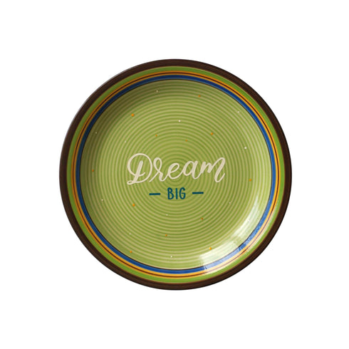Wall Plate - Lime Green - Dream Big - Hand Lettered + Hand painted - Feel Good Home Decor + Office Accessories and Gift
