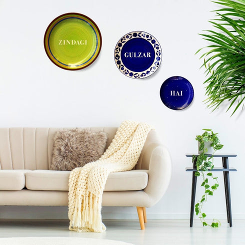 Wall Hanging Decor - ZIndagi Gulzar Hai Wall Plates - Buy Online India - Free Shipping