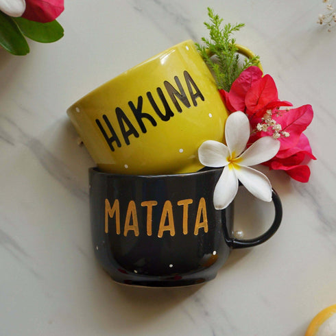 Hakuna Matata-Wall Pocket Decor-Office Accessories-Home Decor-Personalised Anniversary Birthday Wedding Gifts-Ceramic Wall Vase Set-buy online free shipping India