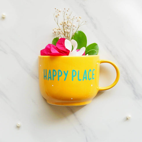 Happy-Place-Wall Pocket Decor-Office Accessories-Home Decor-Personalised Anniversary Birthday Wedding Gifts-Ceramic Wall Vase Set-buy online free shipping India