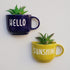 Hello Sunshine | Ceramic Wall Planter | Table Accessory | Personalised Gift | Home Decor