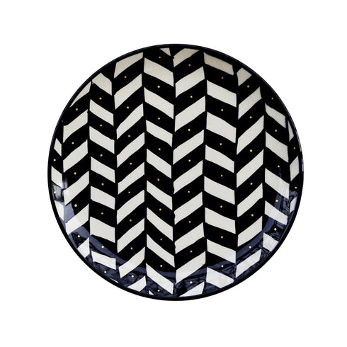 Black and White Wall Plate - Geometric Pattern - Minimalist Home Decor - Office Accessories - Personalised Gifts- Buy Online India - Free Shipping