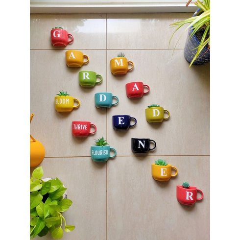 Monogram Cup Planters | Table Accessories | Personalised Gift | Wall Decor