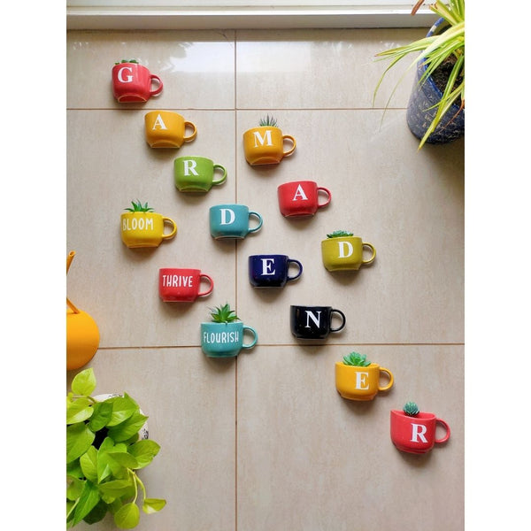 Monogram Cup Planters | Table Accessories | Personalised Gift | Wall Decor