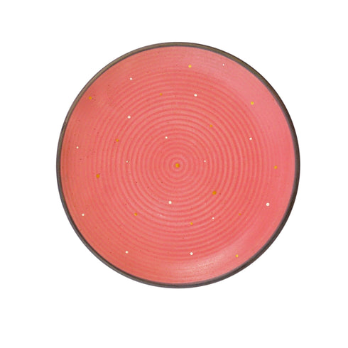 Wall Plate - Matt Pink with Grey Rim - Starry Night Effect - Home Decor & Personalised Gifting - Free Shipping India - Buy Online