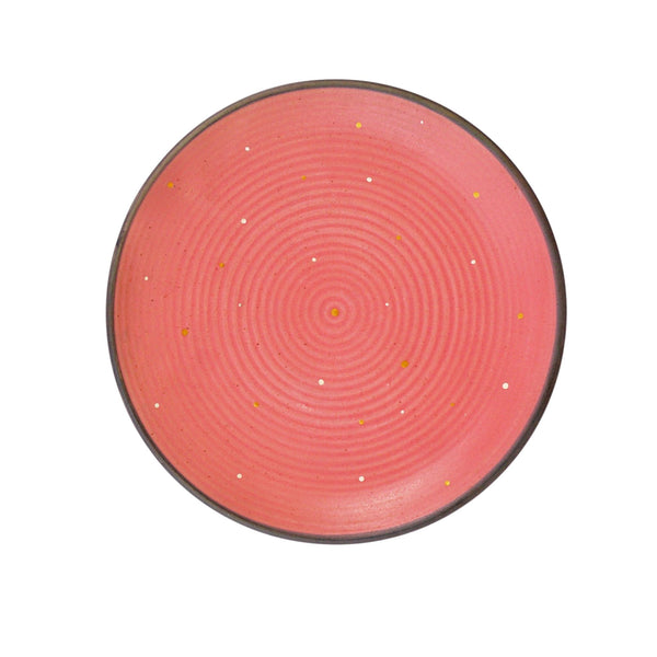 Wall Plate - Matt Pink with Grey Rim - Starry Night Effect - Home Decor & Personalised Gifting - Free Shipping India - Buy Online