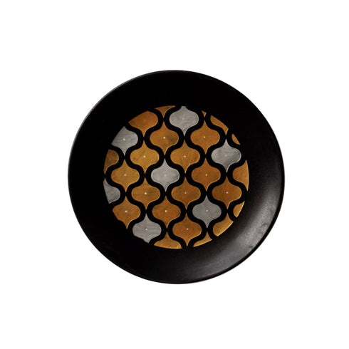 Wall Plate - Moroccan Design - Black with Gold and Silver detailing - Home Decor - Office Accessory - Wall Background - Personalised Gifting - Buy Online - Free Shipping