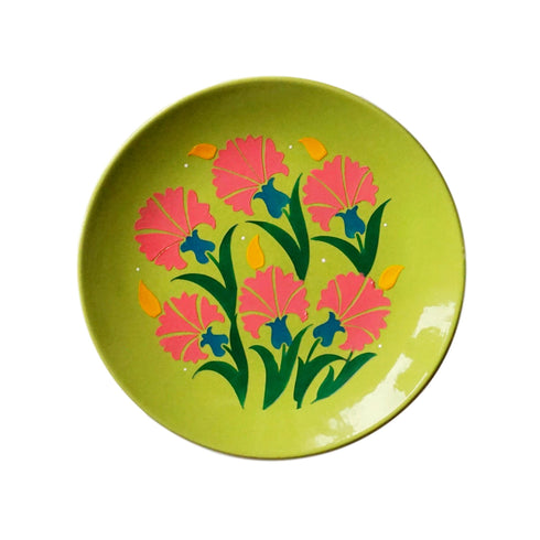 Tropical Blast Wall Plate Painting | Home Decor Plates | Hand Painted Gift | pastel wall plate decor