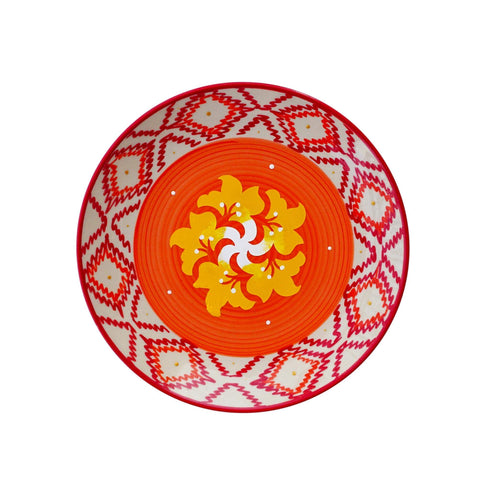 Wall Plate - Hibiscus Mandala - Orange Home Decor - House Warming Gift - Free Shipping India - Buy Online
