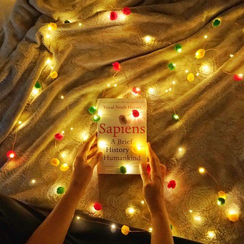 Pom Pom String Lights - Reading Lights by the bed - Colourful Cosy Home Decor - Mood Lighting - Buy Online India - Free Shipping