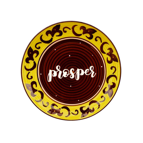 Wall Plate - Prosper - Brown and Yellow - Home Decor and Feel Good Gift - Buy Online India - Free Shipping