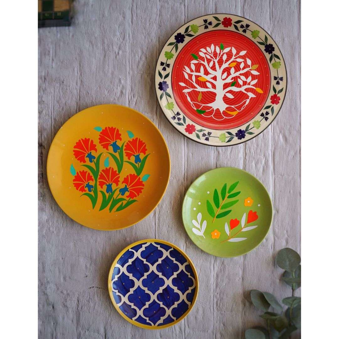 Curated visual reference: Thoughtful Imperfect Wall Decor Set Reference: Tree Of Life Wall Plate Set Home Wall Hanging Decor