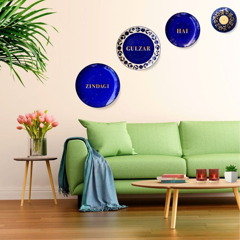 Blue Zindagi Gulzar Hai Wall Hanging Home Decor Wall Plates - Shop Exclusively at TheMilestonesStudio.com . Free All India Shipping