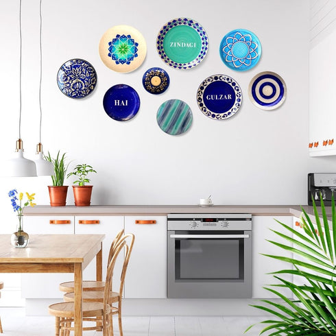 Zindagi Gulzar Hai Wall Hanging Decor Plate Set - Shop Decorative Wall Plates Exclusively at TheMilestonesStudio.com . Free All India Shipping