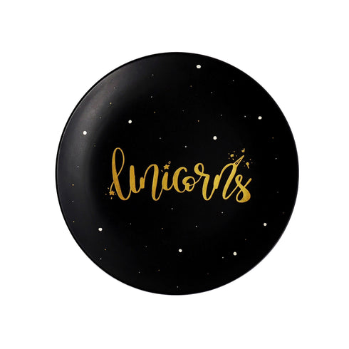 Unicorns Wall Plate - Matt Black - With Gold detailing - Kids room Decor - Wall Decor - Girl Birthday Gift - All India Free Shipping - Buy Online